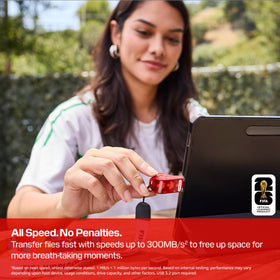 SANDISK drive plugged into phone port for fast file transfers