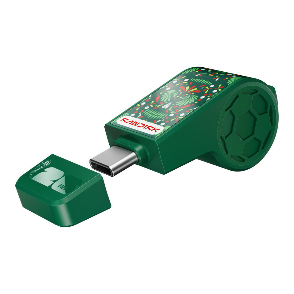 Sandisk FIFA World Cup 2026 Edition front packaging showing limited-edition green design and storage capacity