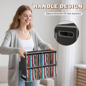 SANFURNEY wall-mounted rack above entertainment unit saving shelf space and organizing media