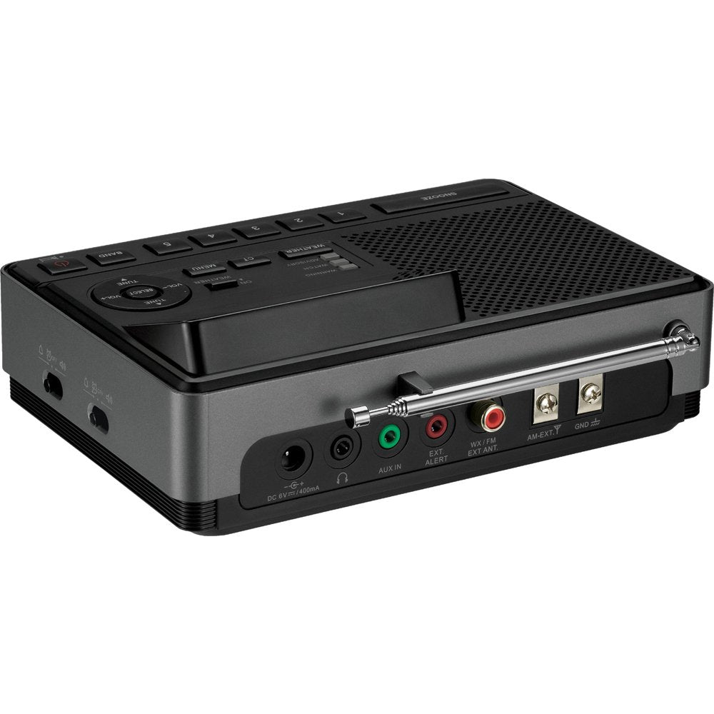 Sangean CL-100 on bedside table as alarm radio, dependable wake-up benefit