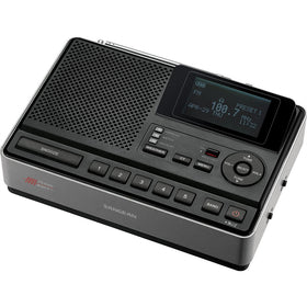 Sangean CL-100 rear view with aux and external alert jacks, flexible connectivity benefit