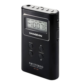 Sangean DT-180 front view showing tuner and presets for fast station access