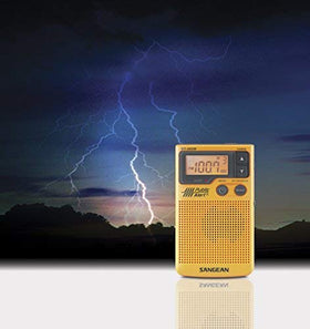 Sangean DT-400W NOAA alert display emphasizes critical emergency notifications