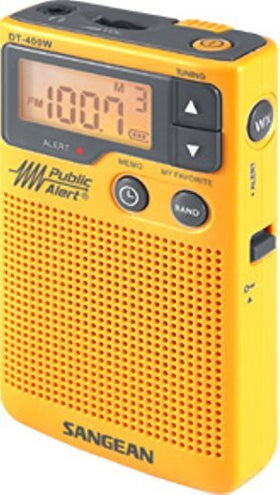 Sangean DT-400W portable pocket radio ready for outdoor use