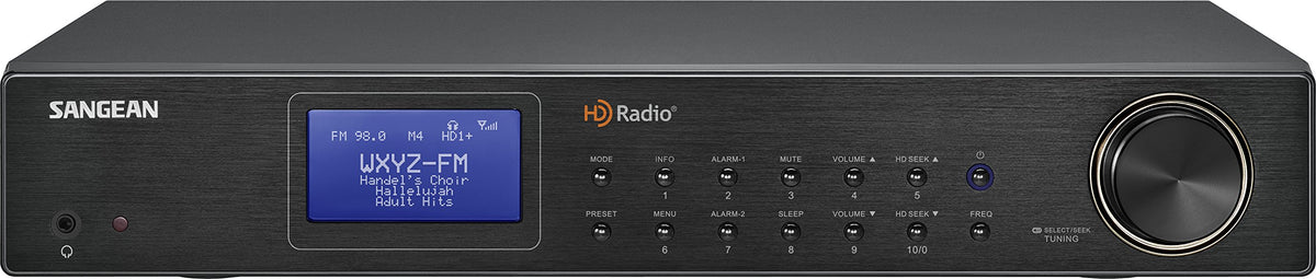 Sangean HDT-20 front view with large display for easy station information