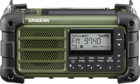 Sangean MMR-99 emergency radio in a compact handheld design for on-the-go updates.