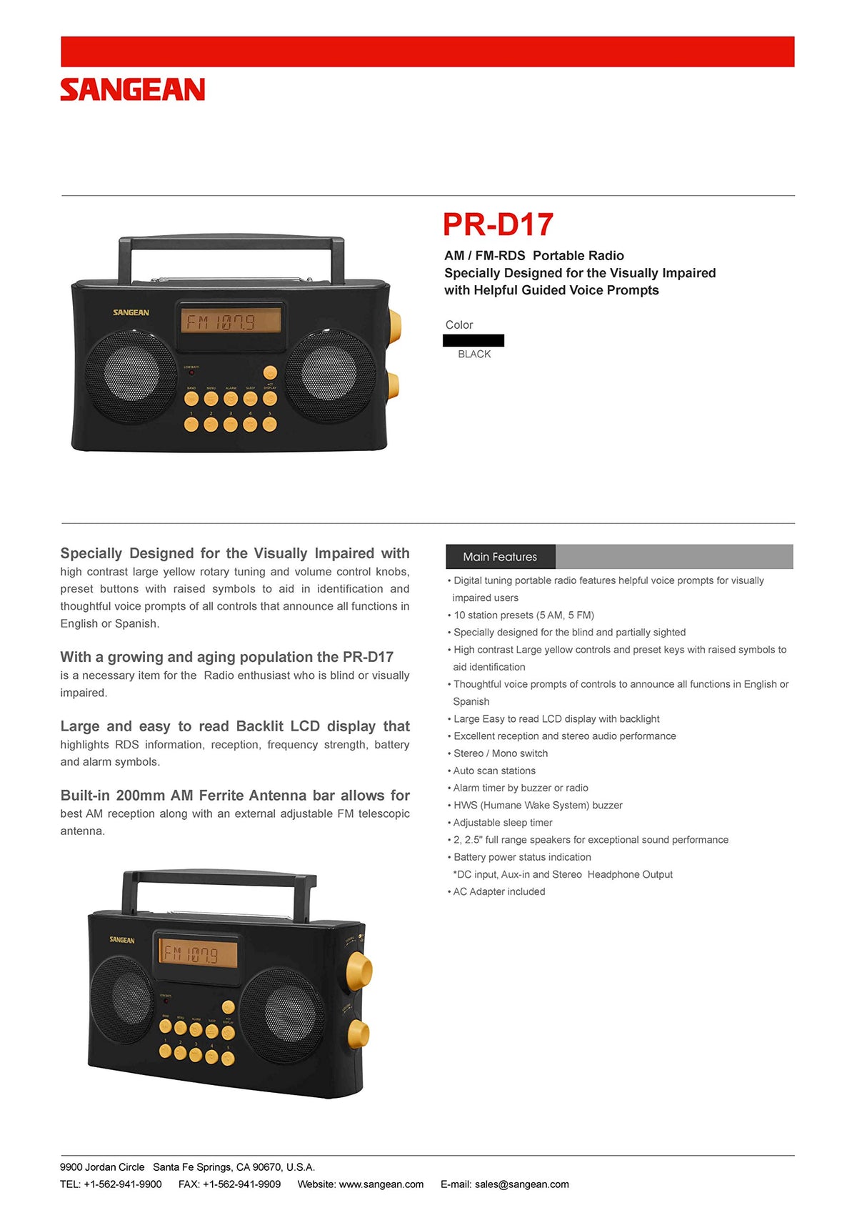 Sangean PR-D17 lifestyle usage illustrating portable, accessible radio listening.