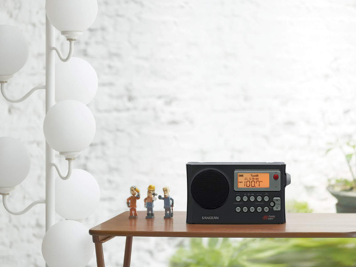 Sangean PR-D4W large LCD display for easy tuning and readability.