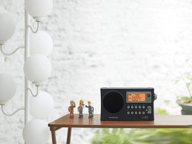 Sangean PR-D4W large LCD display for easy tuning and readability.