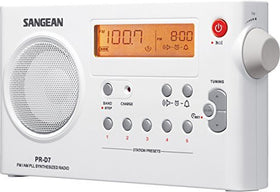 sangean pr-d7 headphone jack closeup, private listening and speaker mute benefit