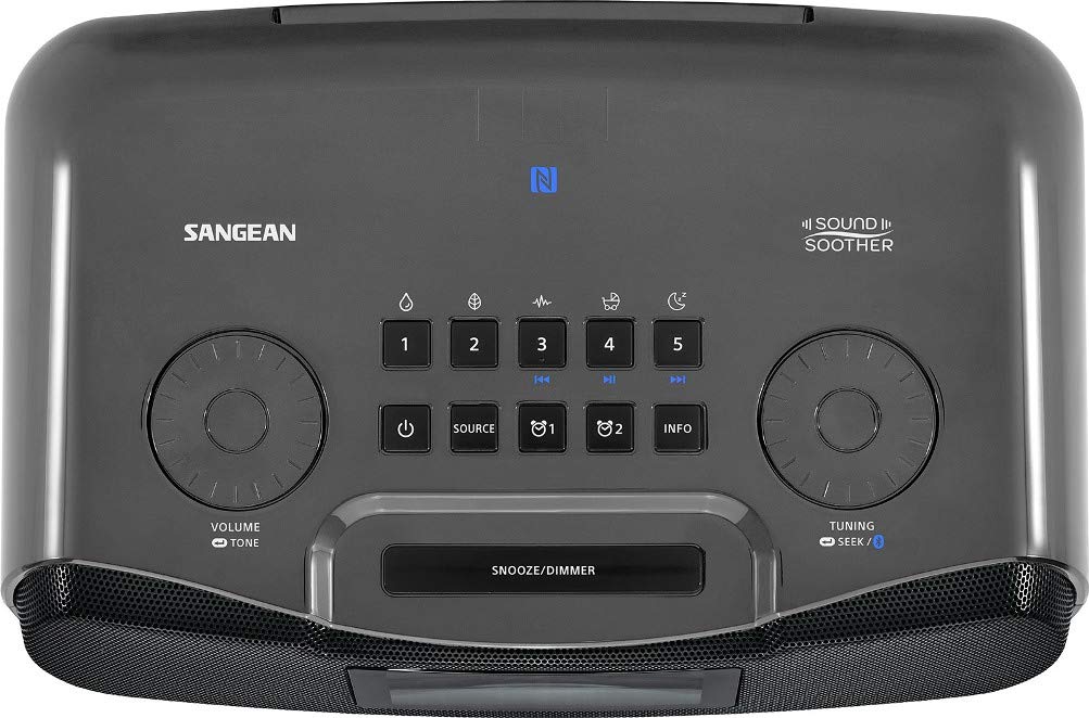 Sangean RCR-30 back ports include USB charging for mobile devices
