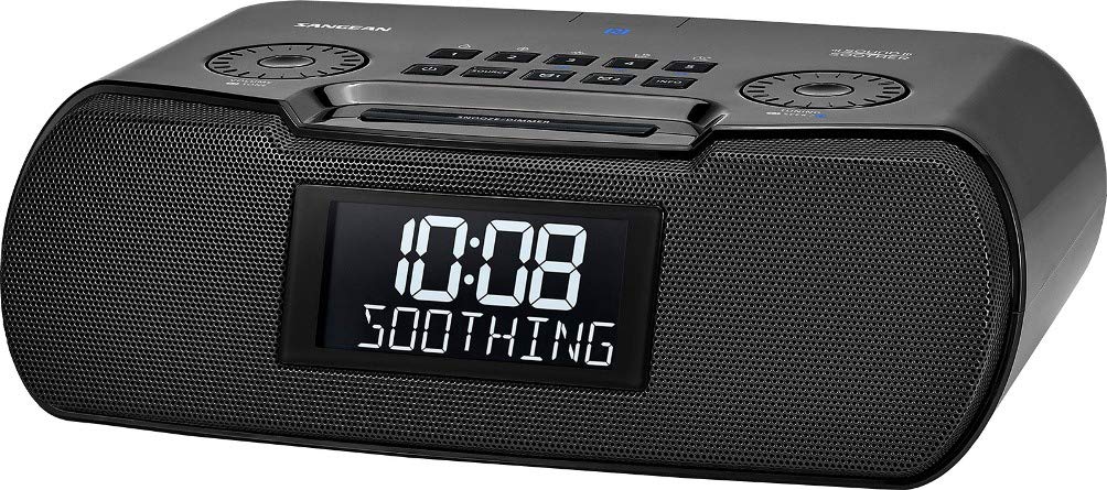 Sangean RCR-30 front view with dial and clock display for easy tuning