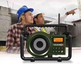 Sangean TB-100 ToughBox built-in charger powers rechargeable C batteries on site