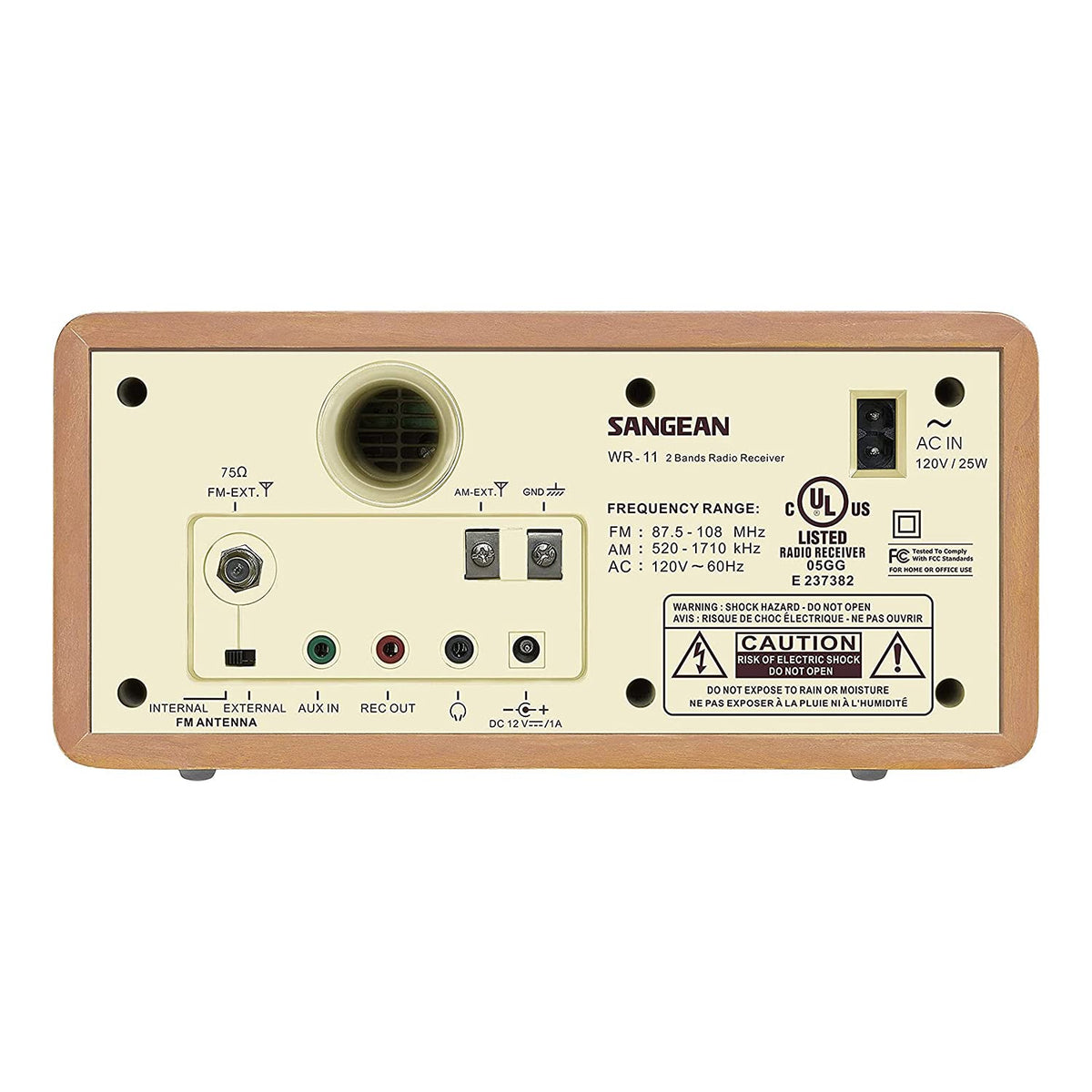 Sangean WR-11 analog tuning eye close-up for precise station tuning