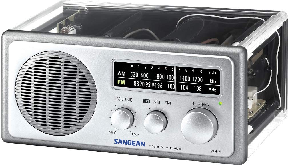 Sangean WR-1CL band indicators close-up highlighting AM/FM switching