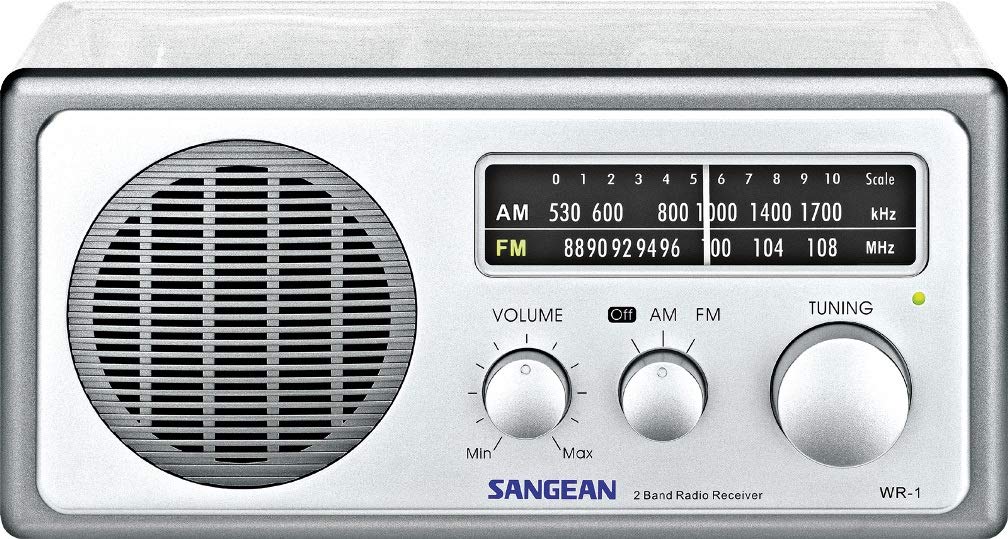 Sangean WR-1CL transparent cabinet front view with clear tuning visibility
