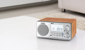 Sangean WR-2 7-watt amplifier powers balanced sound in small rooms.