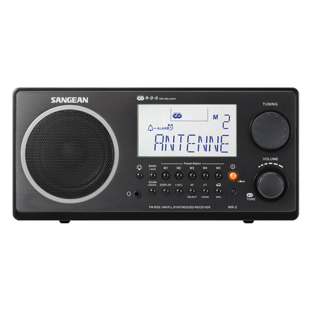 WR-2 front view on tabletop reveals speaker and control layout