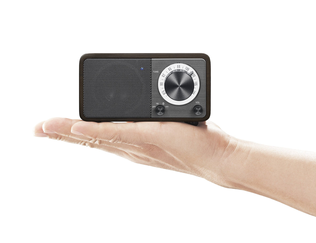 Sangean WR-7DK auxiliary input port close-up for easy wired playback