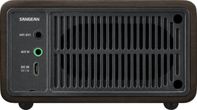 Sangean WR-7DK FM tuner close-up with Vernier tuning in focus