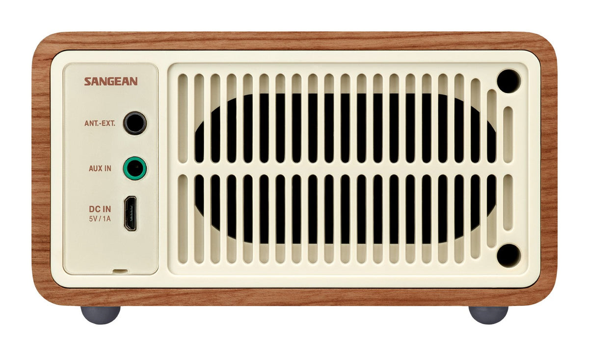 Sangean WR-7WL close-up of driver and passive radiator demonstrating deeper bass