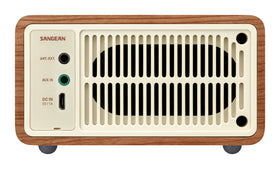 Sangean WR-7WL close-up of driver and passive radiator demonstrating deeper bass