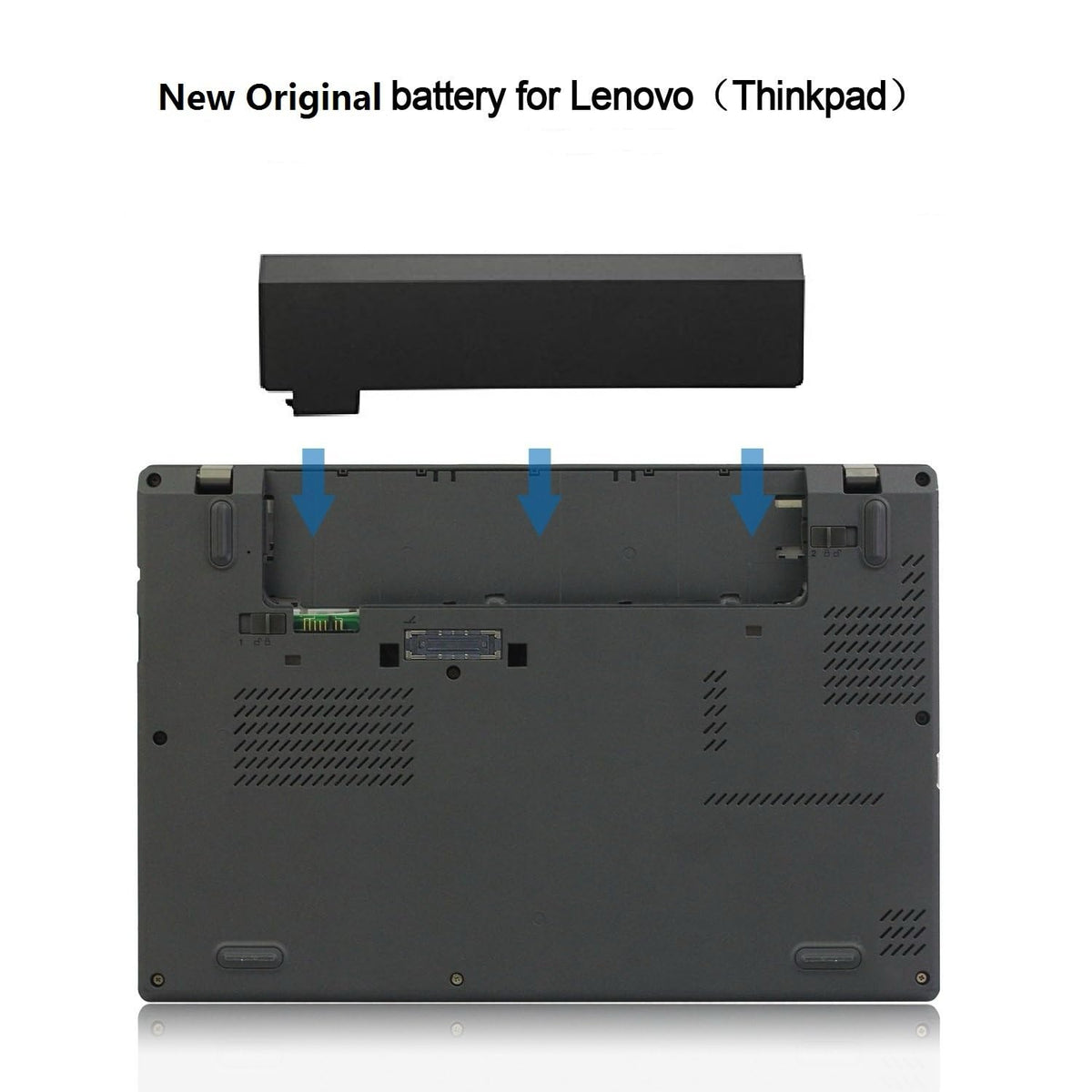 SANISI battery installed in a ThinkPad bay demonstrating easy swap and restored portability