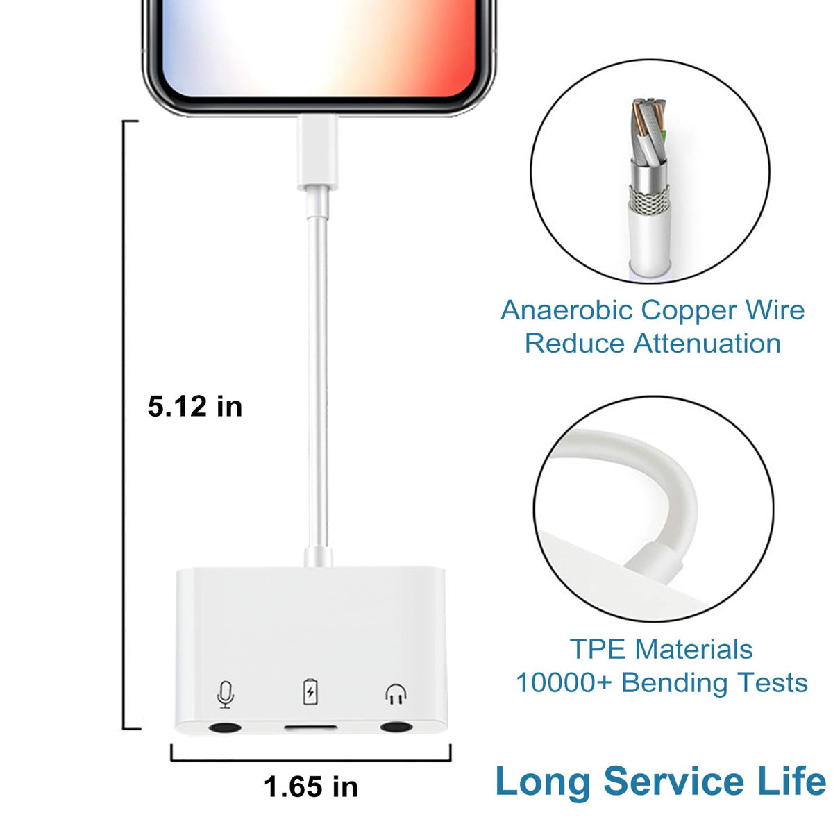 Sanjyut USB-C hi-res audio supports up to 24-bit/96kHz on compatible devices.