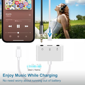 Sanjyut USB-C plug-and-play compatibility across iPhone, iPad, Galaxy, and Pixel devices.