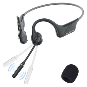 SANOTO bone-conduction headphones with open-ear design for aware listening during commutes.