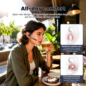 SANOTO open-ear headphones with mic deliver crystal-clear calls in noisy environments