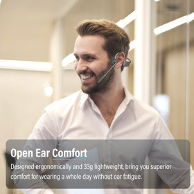 SANOTO wireless headset with mic and detachable windscreen for clear outdoor calls.