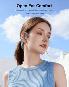 SANOTO open ear headphones with mic enabling clear calls while staying alert