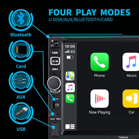 SANPTENT Bluetooth connectivity and FM radio for wireless listening.