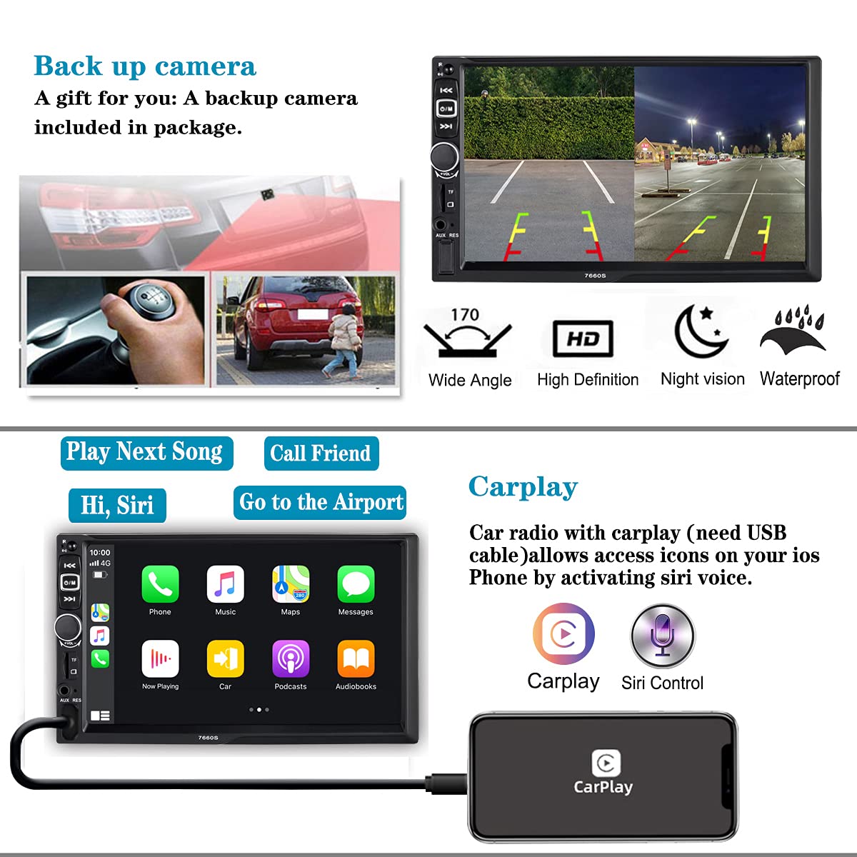 SANPTENT mirror-link display showing phone navigation on car screen.