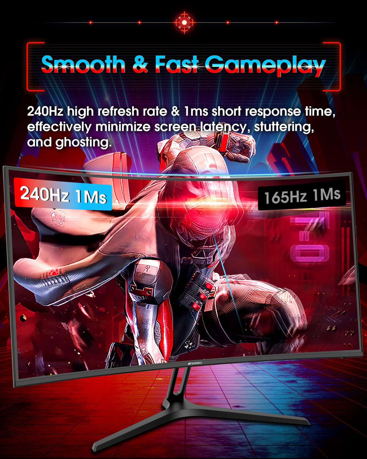 SANSUI 1500R curved screen enhances immersive viewing during competitive sessions