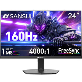 Sansui 24-inch front view showing a bright, responsive gaming display.