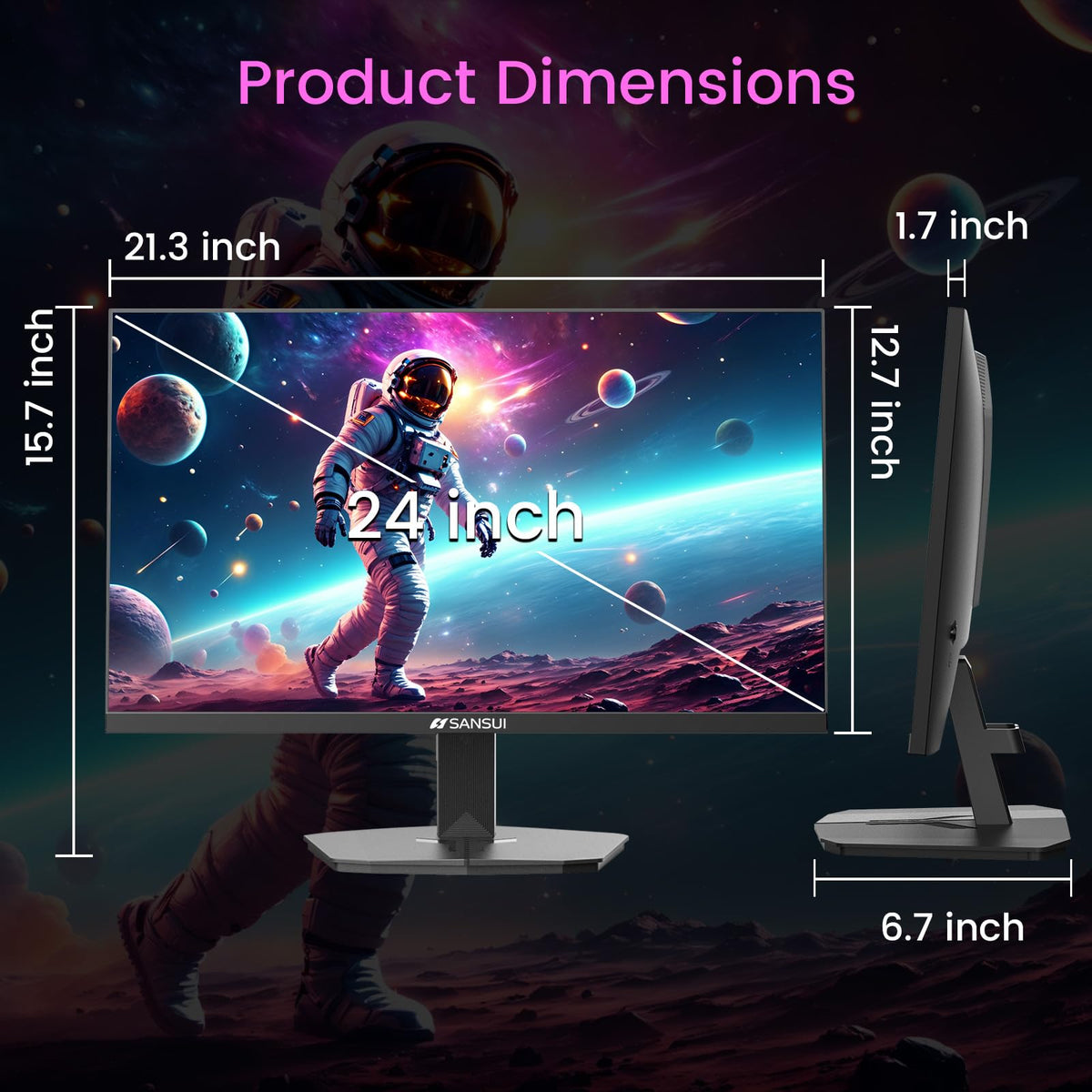 High contrast and HDR visuals from the Sansui 24" display.