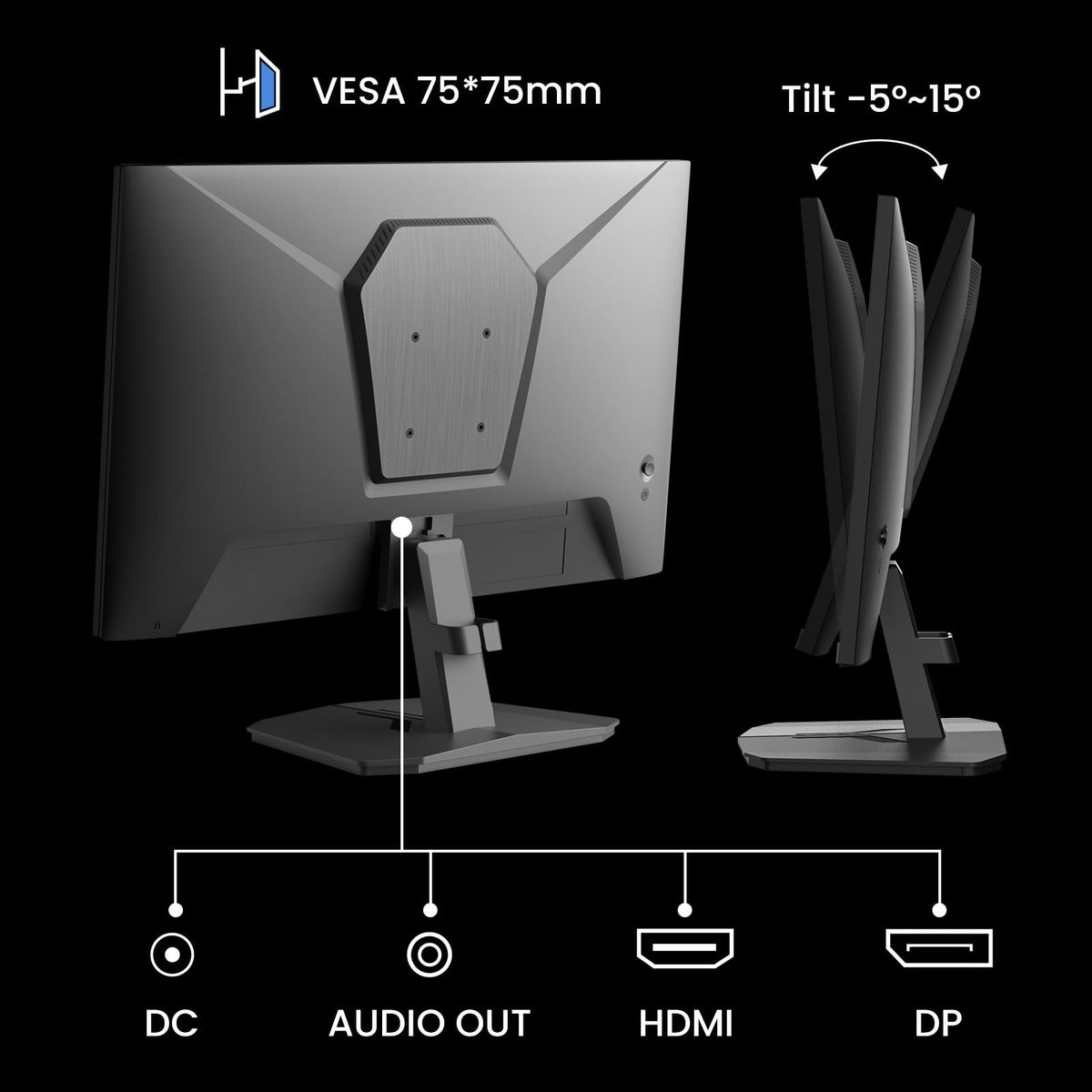 Included HDMI cable for immediate plug-and-play with the Sansui monitor.