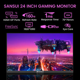 Close-up of quick settings menu on the Sansui monitor for fast tweaks.