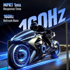 SANSUI monitor highlighting 1ms MPRT for fast action scenes.