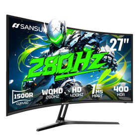 SANSUI 27-inch curved monitor hero shot for immersive gaming