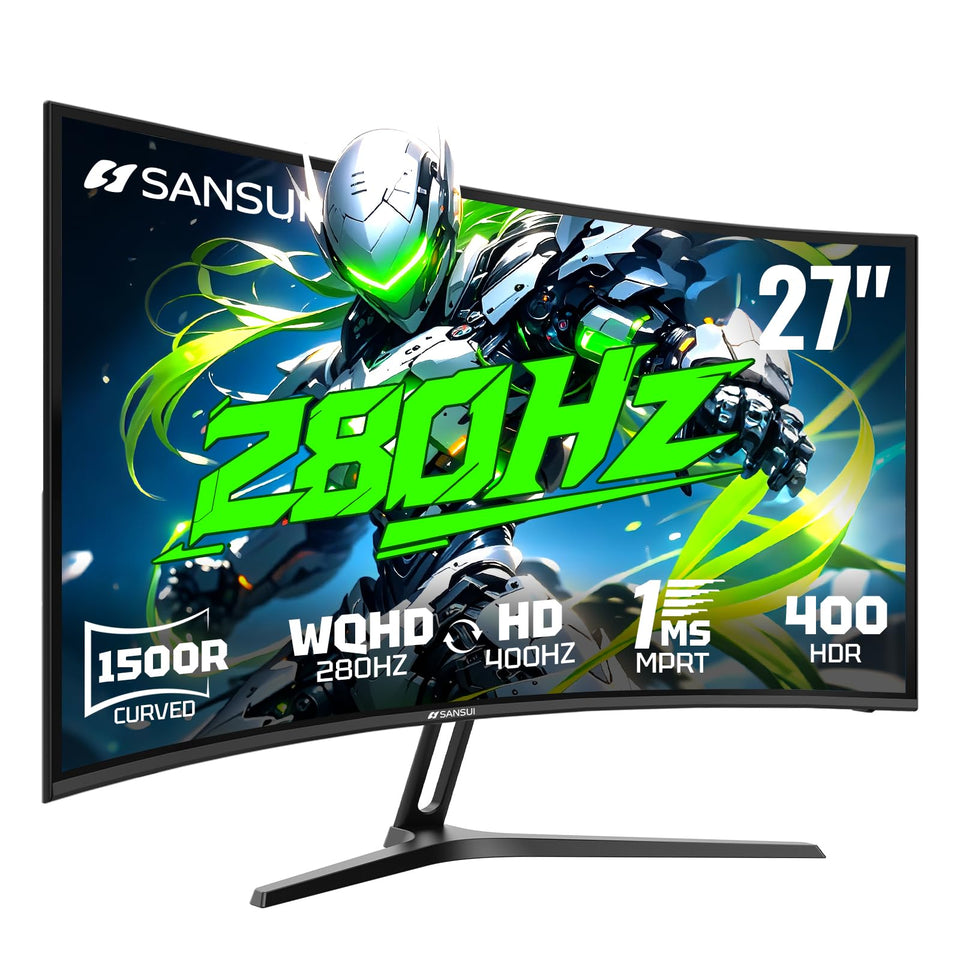 SANSUI 27-inch curved monitor hero shot for immersive gaming
