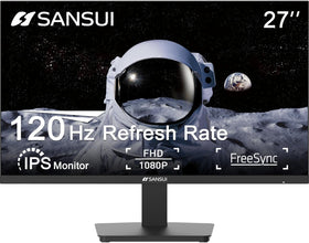 SANSUI 27-Inch IPS Monitor front view showcasing vibrant colors for work and play