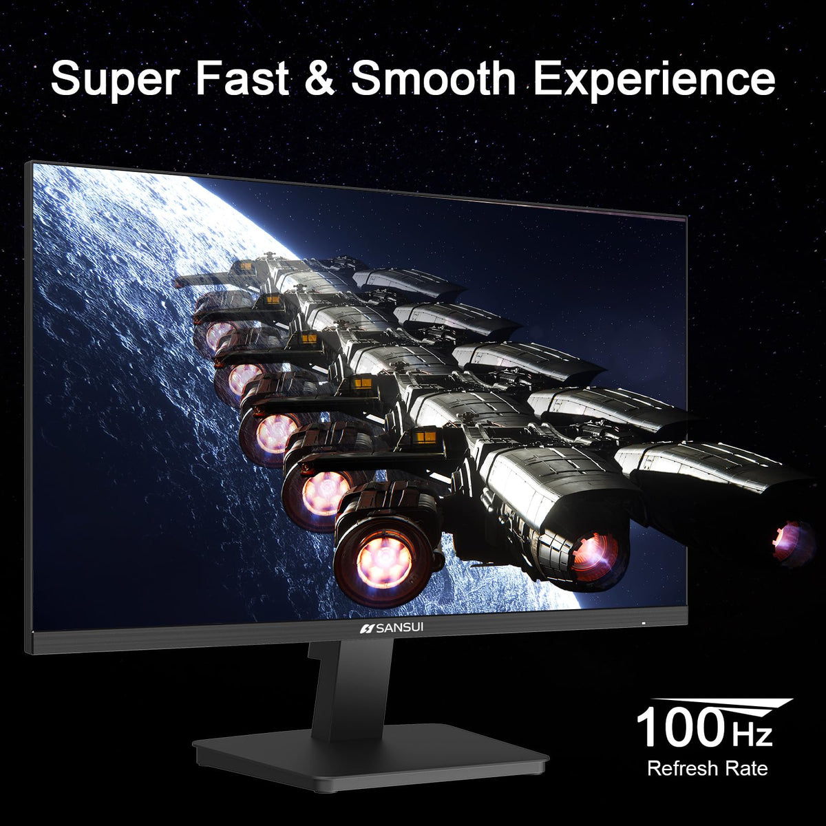 SANSUI 27-Inch IPS Monitor in gaming setup with smooth 120Hz refresh