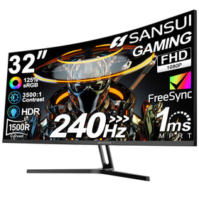 SANSUI 32 inch curved monitor delivers 240Hz responsiveness for immersive gameplay.