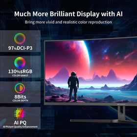AI blue light reduction helps reduce eye strain during long sessions.