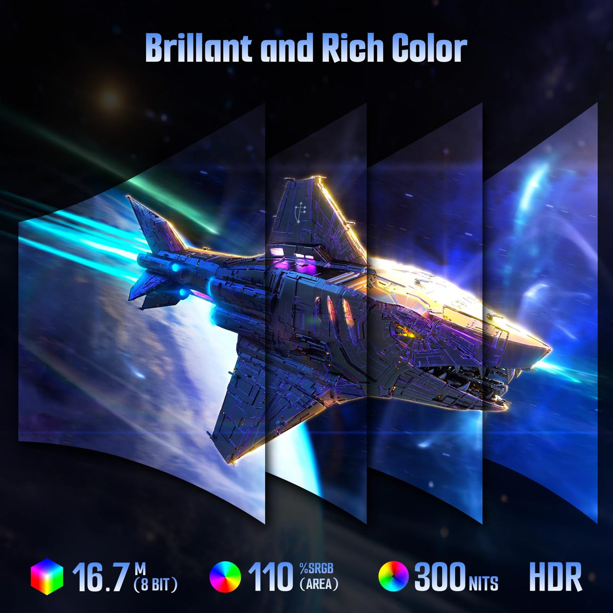 SANSUI 1500R curved display creates immersive wide-angle gaming experiences.