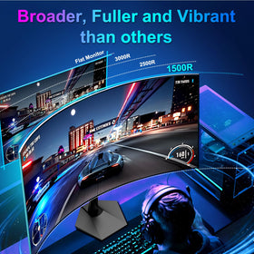 SANSUI curved monitor with VESA 75x75mm offers flexible mounting options.