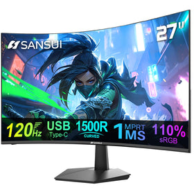 SANSUI 27-inch curved monitor with 120Hz for smooth gaming and fast work
